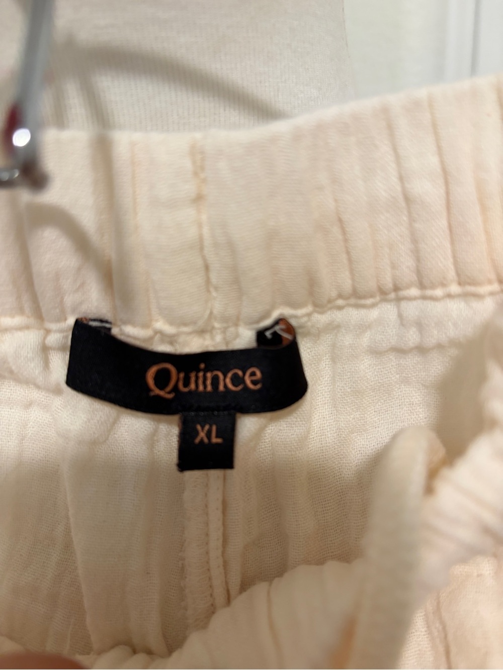 Quince Cream Elastic Waist Gauze Pants - Picture 2 of 4